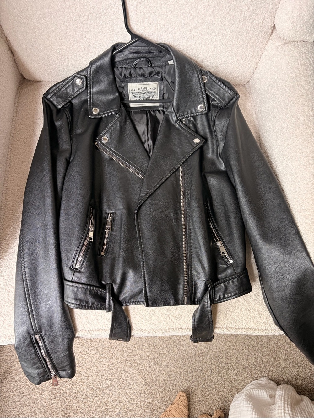 Levi's Black Faux Leather Moto Jacket - Women's
